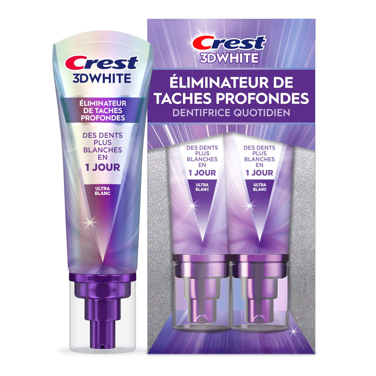 Crest 3D White Deep Stain Remover Toothpaste, 67 ml, 2-Pack