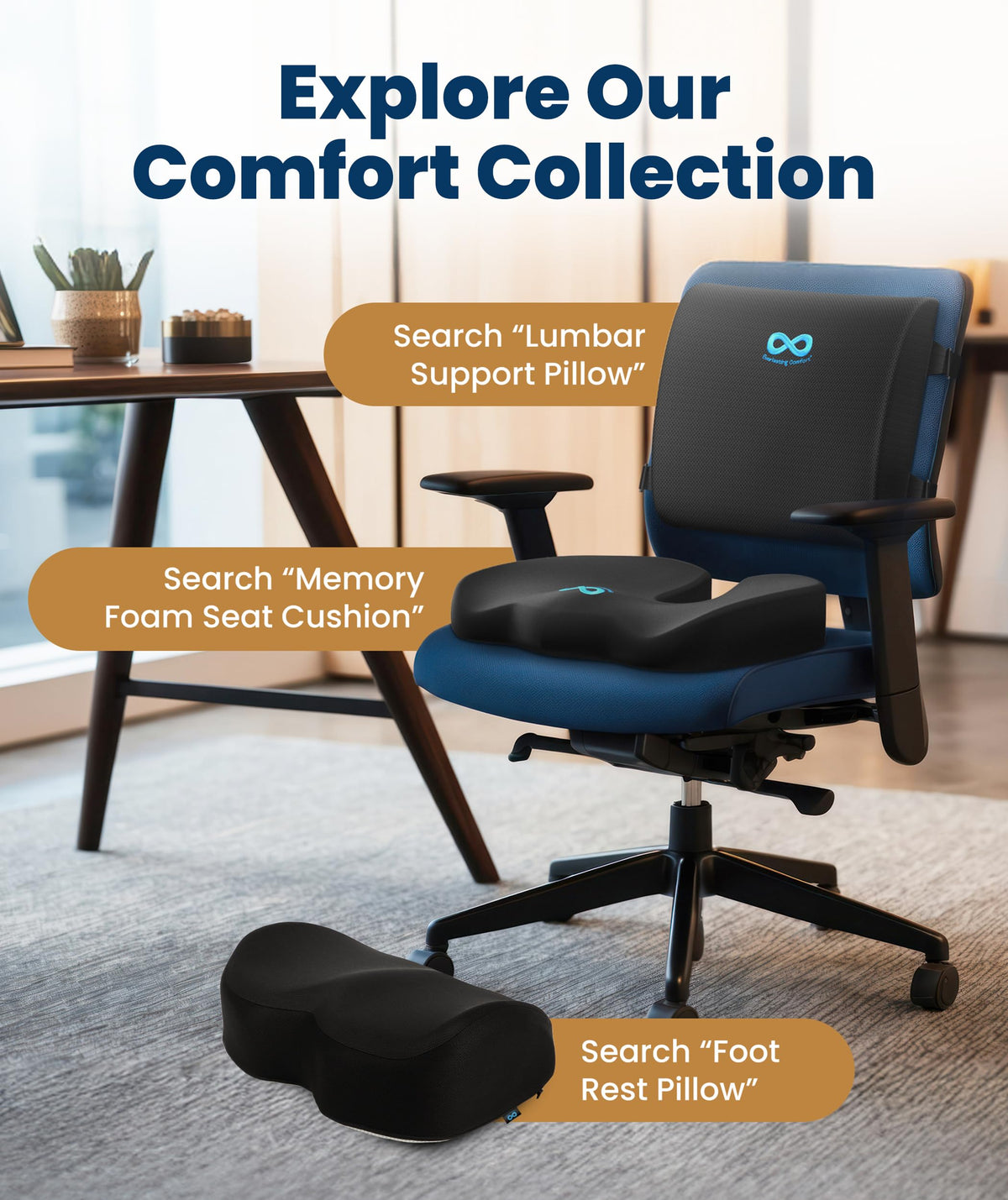 Everlasting Comfort Memory Foam Lumbar Support Pillow