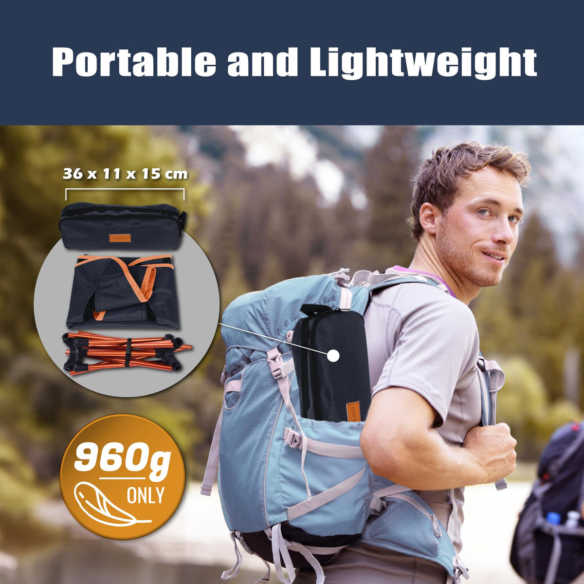 TREKOLOGY YIZI GO Ultralight Folding Camping Chair, Black