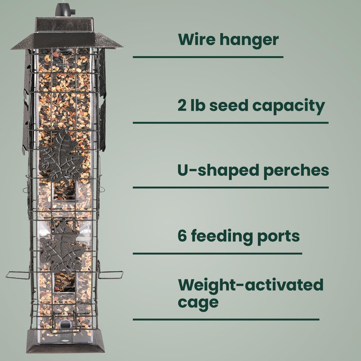 Perky-Pet 336-1SR Squirrel-Be-Gone Bird Feeder, 2 lb