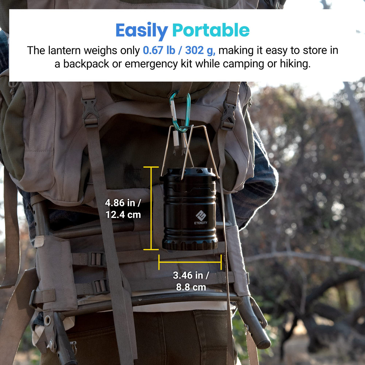 Etekcity LED Camping Lantern, Battery Powered, 4-Pack