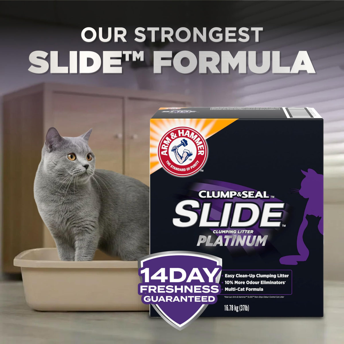 Arm & Hammer Platinum Multi-Cat Clumping Clay Litter, 16.78 kg