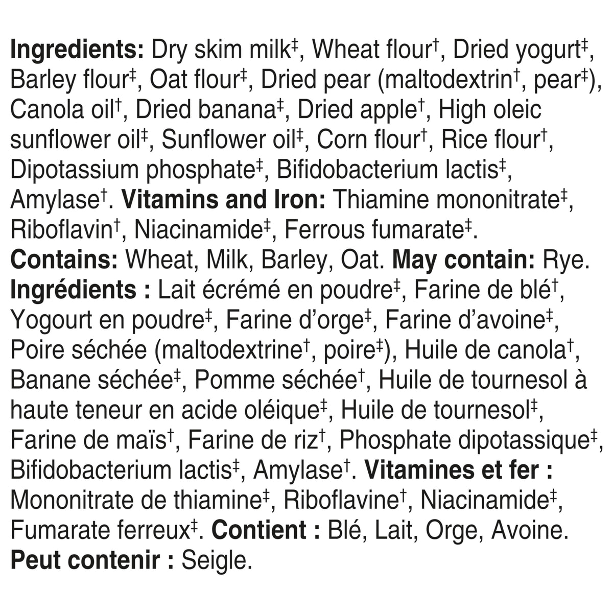 Gerber Stage 3 Wheat Yogourt Apple Pear Banana Cereal, 6 x 227 g
