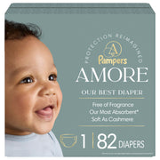 Pampers Aqua Pure Diapers, Size 1, 82 Count