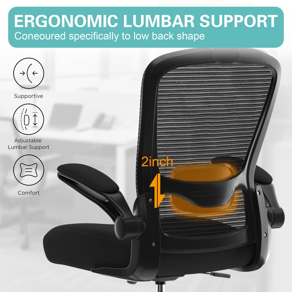 Mimoglad High Back Ergonomic Office Chair, Black