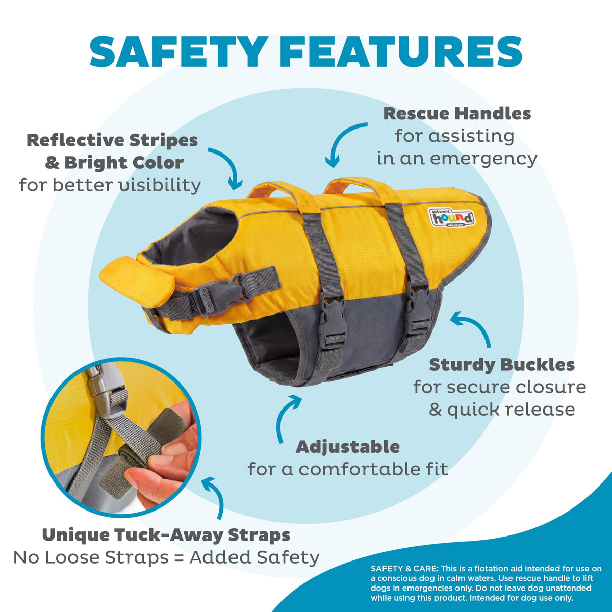 Outward Hound Granby Splash Dog Life Jacket, Large, Yellow