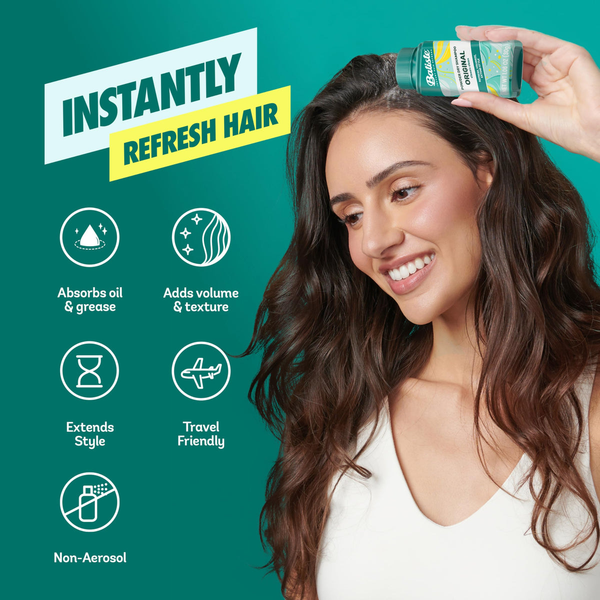 Batiste Powder Dry Shampoo, Non-Aerosol, Clean and Fresh