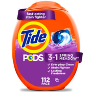 Tide PODS 3-in-1 Laundry Detergent Pacs, Spring Meadow, 112 Count