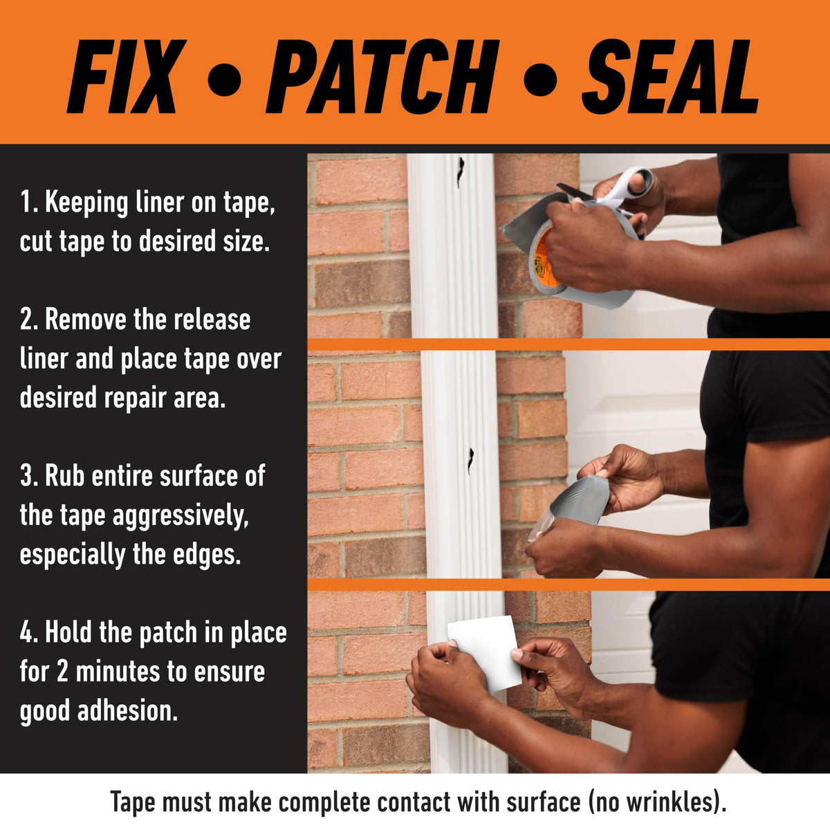 Gorilla Waterproof Patch & Seal Tape, 4 in x 10 ft, White