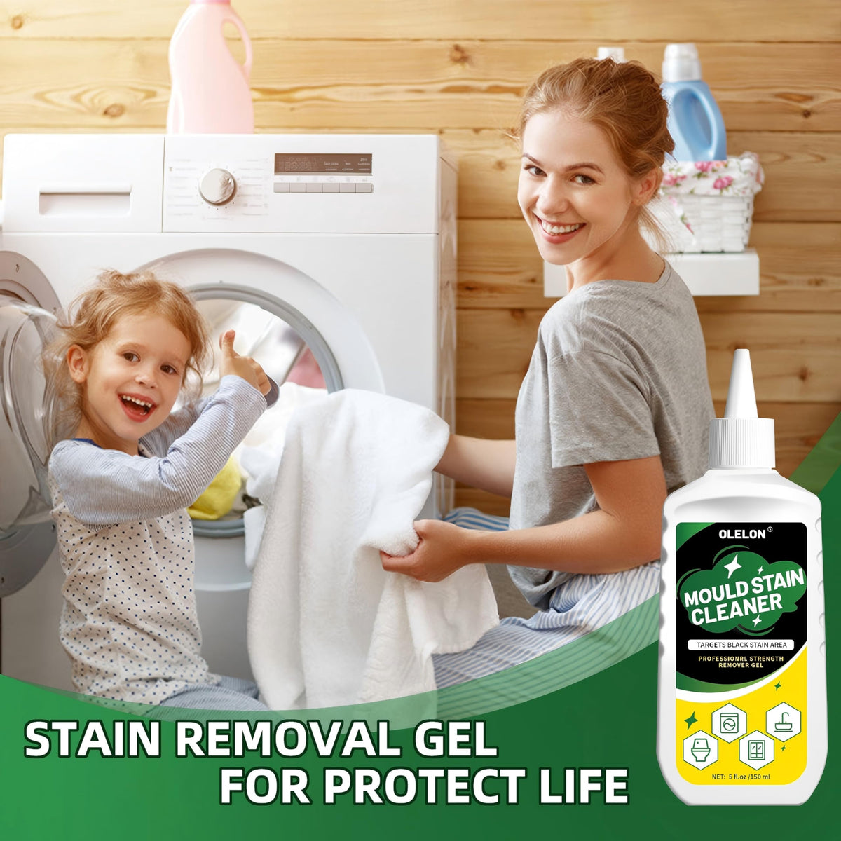 Mold Remover Gel for Washing Machine and Tile Grout