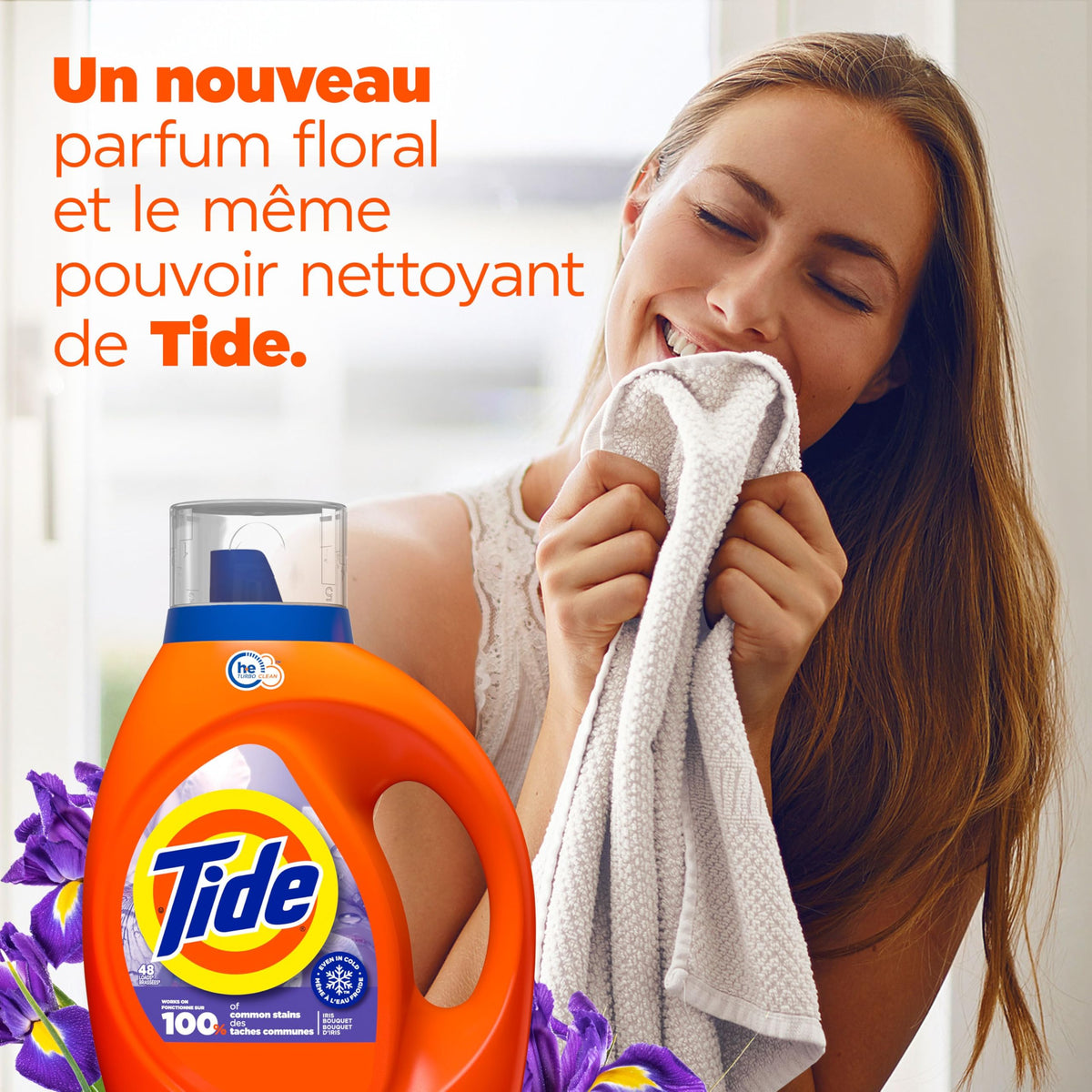 Tide Liquid Laundry Detergent, Iris Bouquet, 48 Loads, 1.86 L