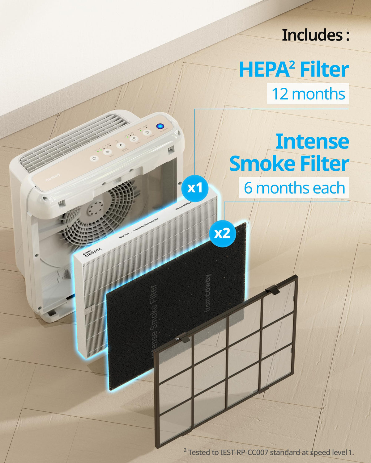 Coway Airmega AP-1512HH & 200M Filter Set, HEPA and Smoke, 3116999