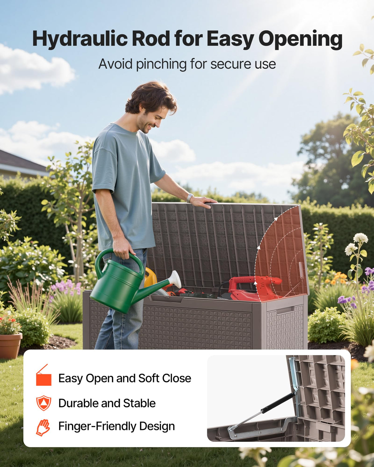 VEVOR Outdoor Resin Deck Storage Box, 100 Gallon