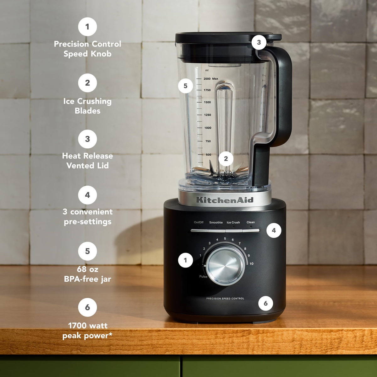 KitchenAid Pure Power Blender KSB2072BM, Black Matte
