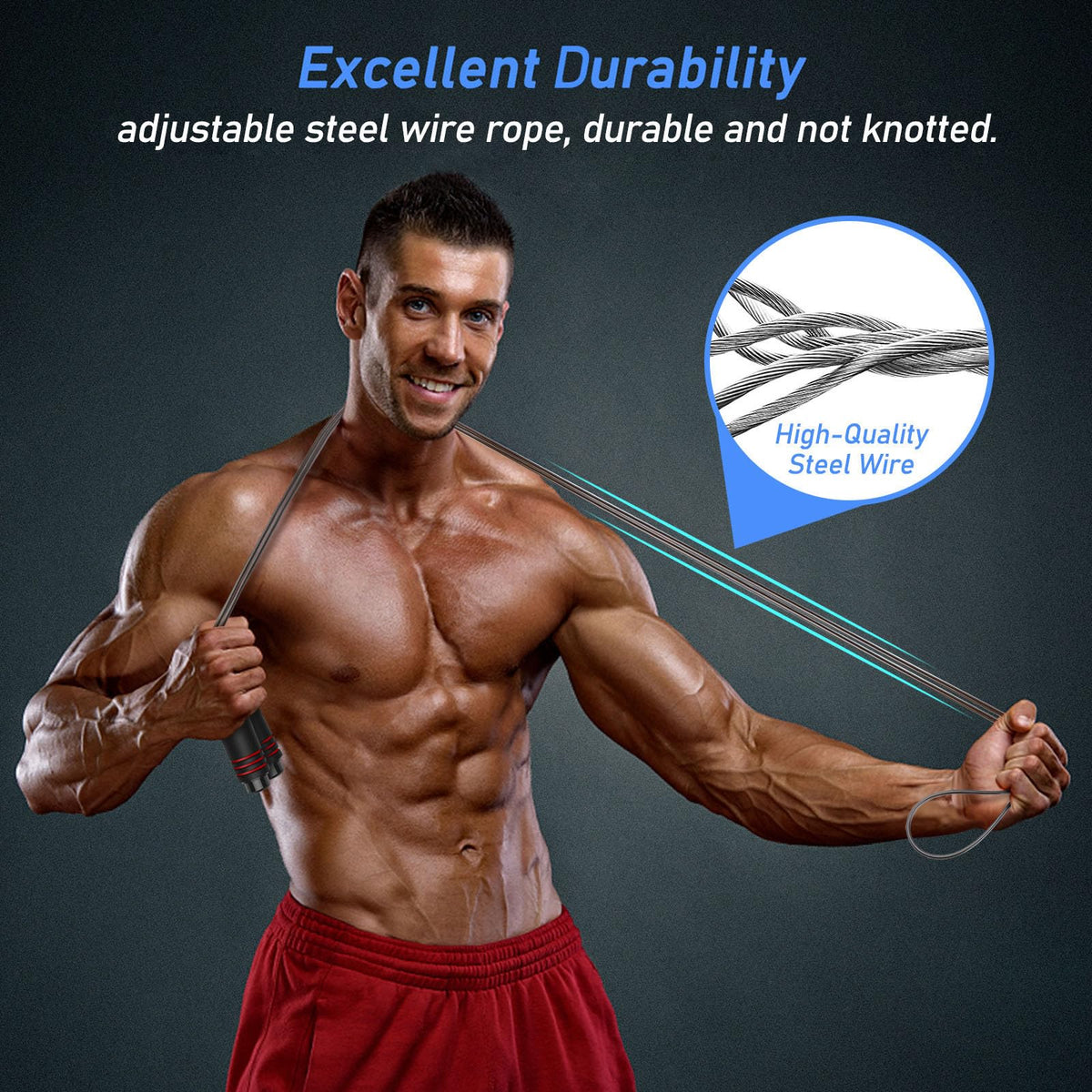 Blukar Tangle-Free Adjustable Speed Jump Rope