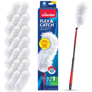 Vileda Flex & Catch Heavy Duty Dusting Kit, 15 Refills, 3 Ft Handle