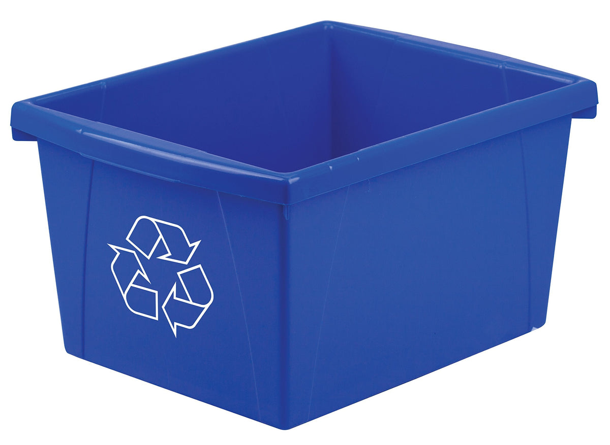 Storex Recycle Bin, Blue, 4 Gallon (15 L), 61505A06C