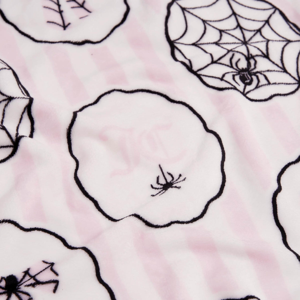 Juicy Couture Spider Stripe Throw Blanket, Light Pink, 50x60 Inch
