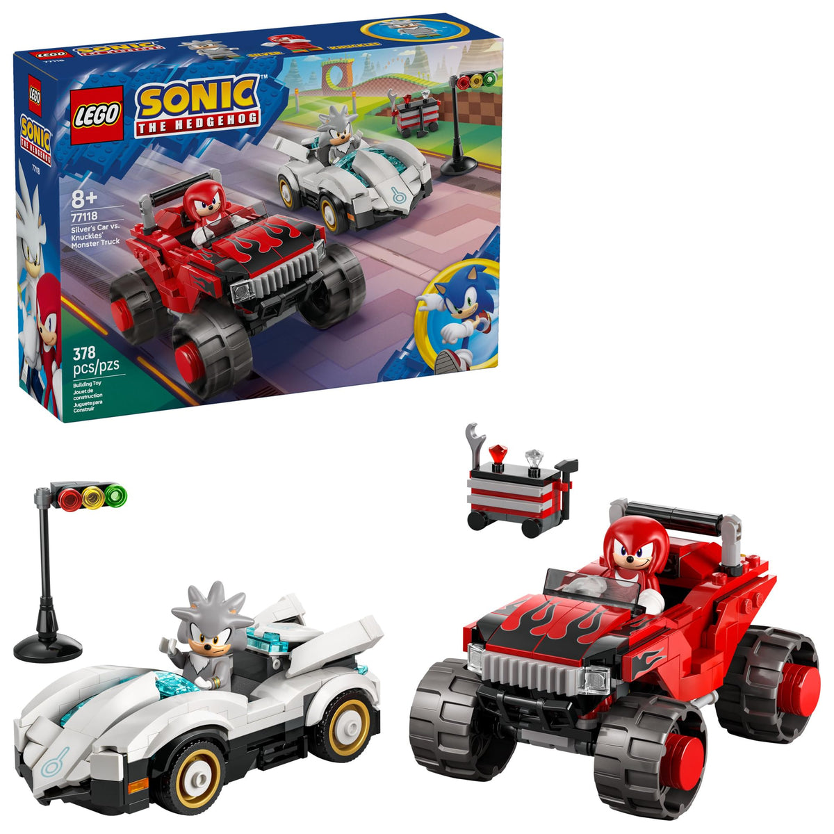 LEGO Sonic Silver's Car vs. Knuckles' Monster Truck (77118)
