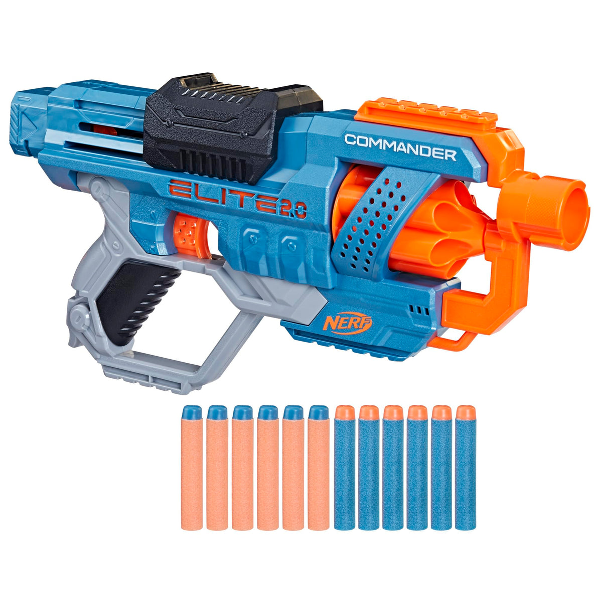 Hasbro Nerf Elite 2.0 Commander RD-6 Blaster E9485, 12 Darts