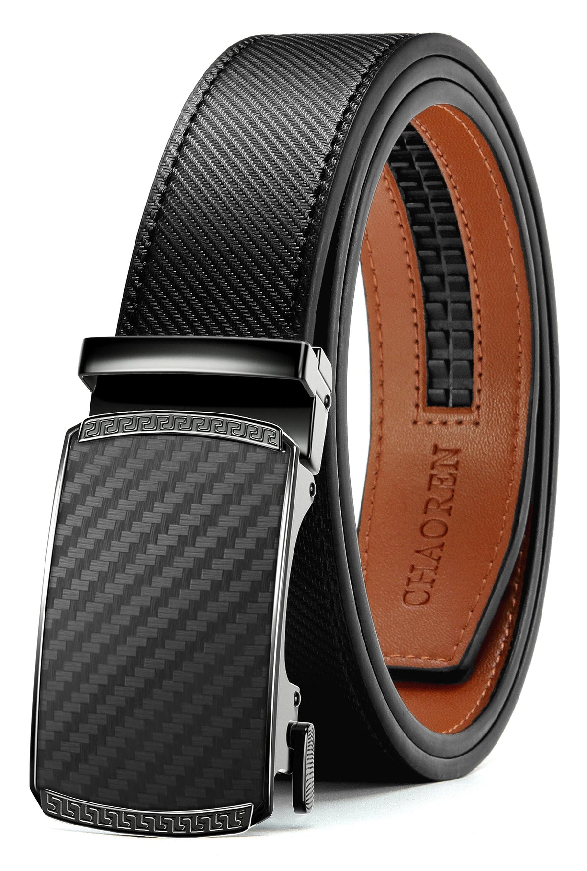 CHAOREN Leather Ratchet Belt, 35 mm, Black