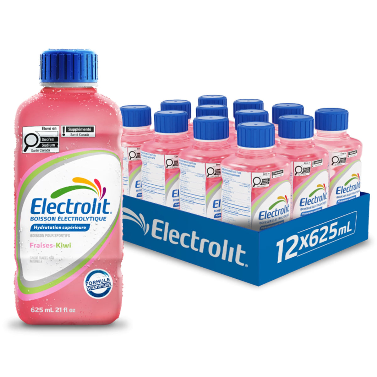 Electrolit Hydration Drink, Strawberry-Kiwi, 625ml, 12 Pack