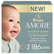 Pampers AMORE Diapers, Size 2, 186 Count