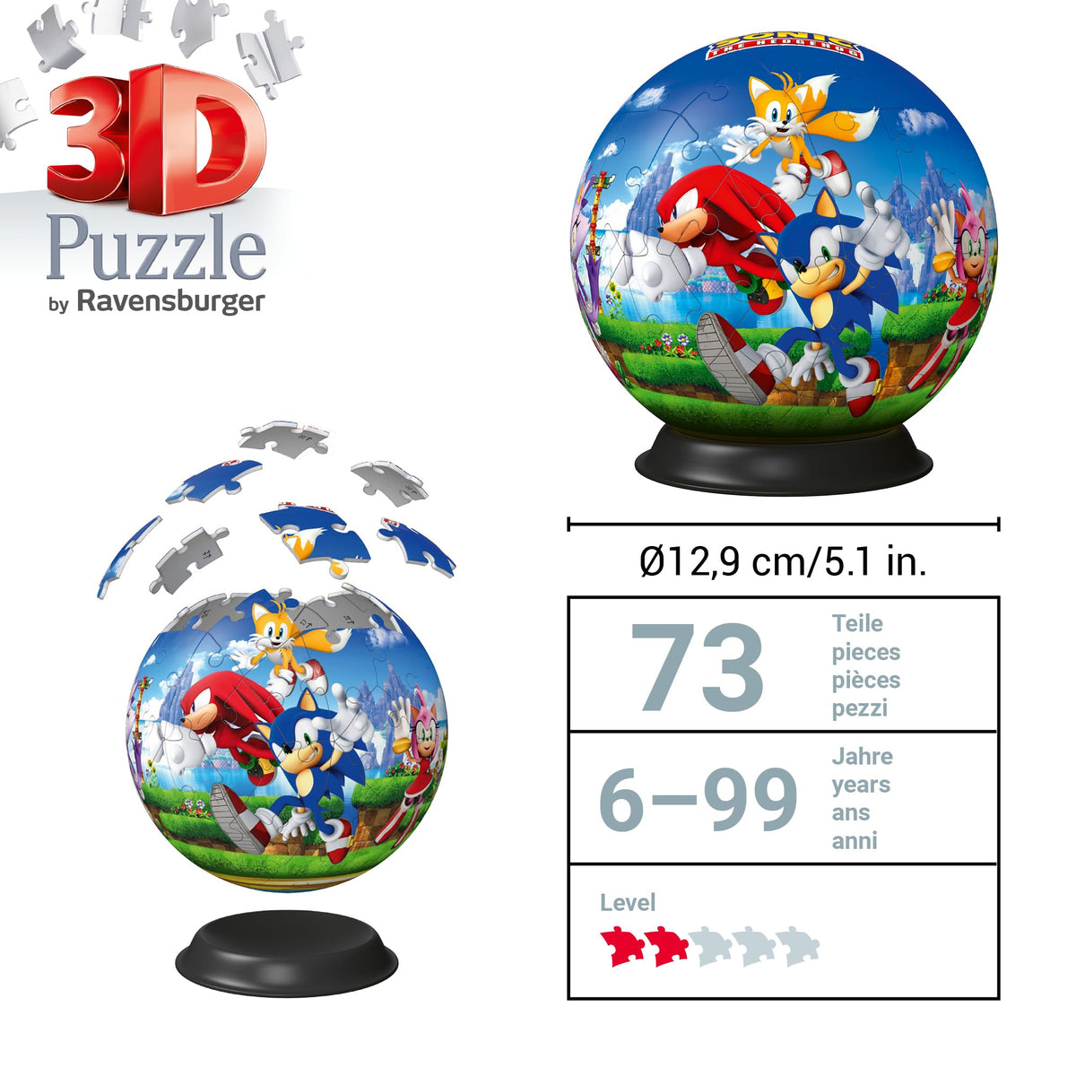 Ravensburger Sonic The Hedgehog 3D Jigsaw Puzzle Ball, 11592