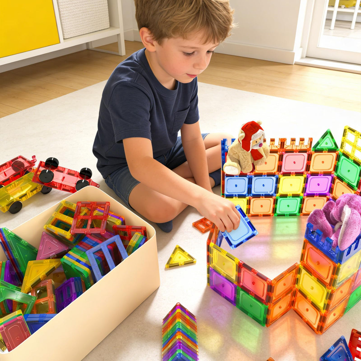 Magnetic Building Tiles for Kids, 40 Pieces