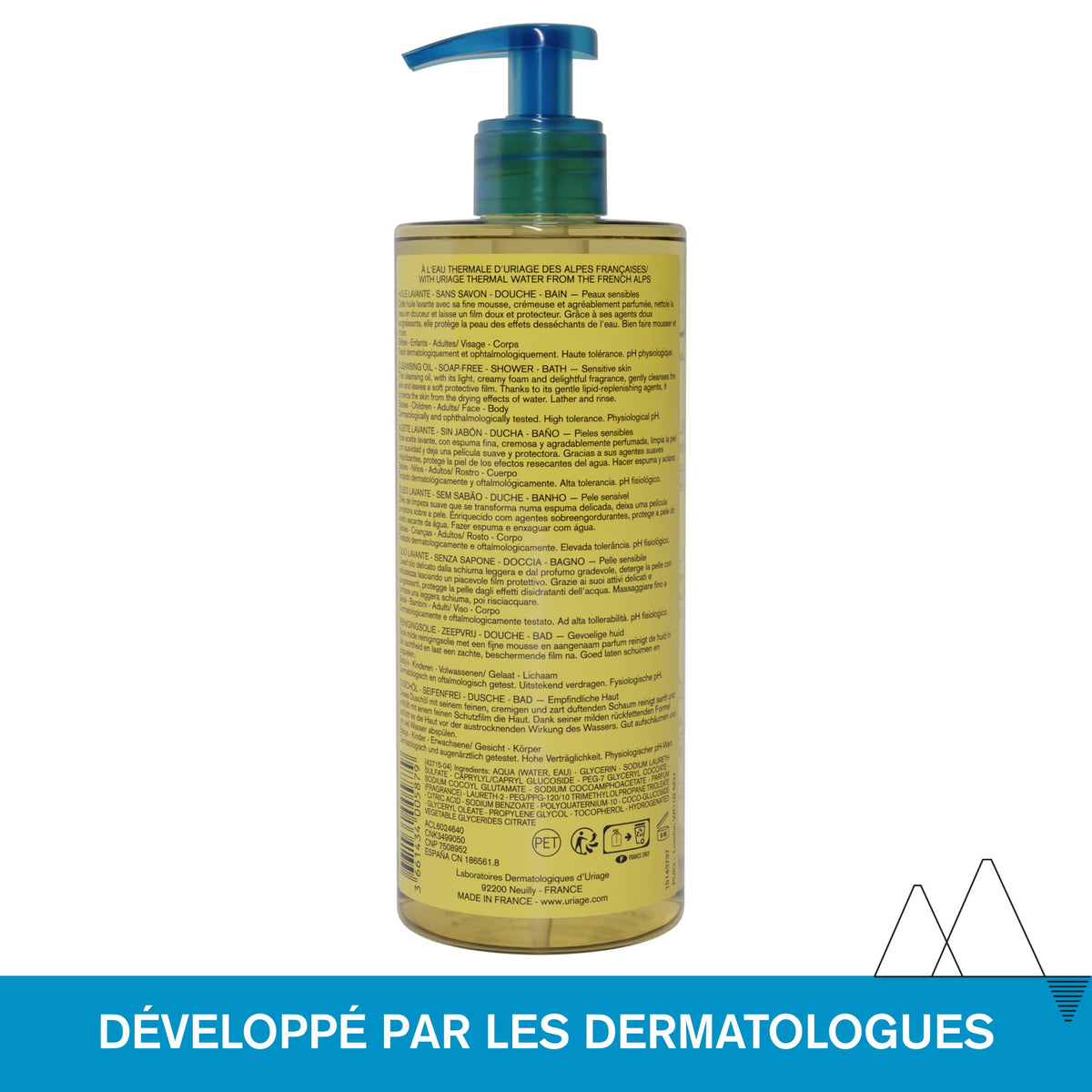 Uriage Cleansing Soothing Oil, Face & Body, 1 L