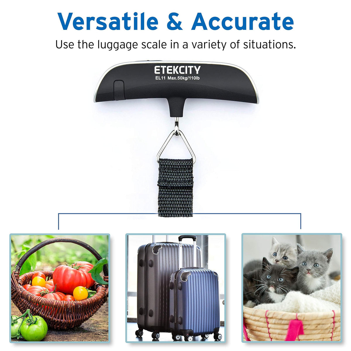 Etekcity Digital Hanging Luggage Scale, 110 lb