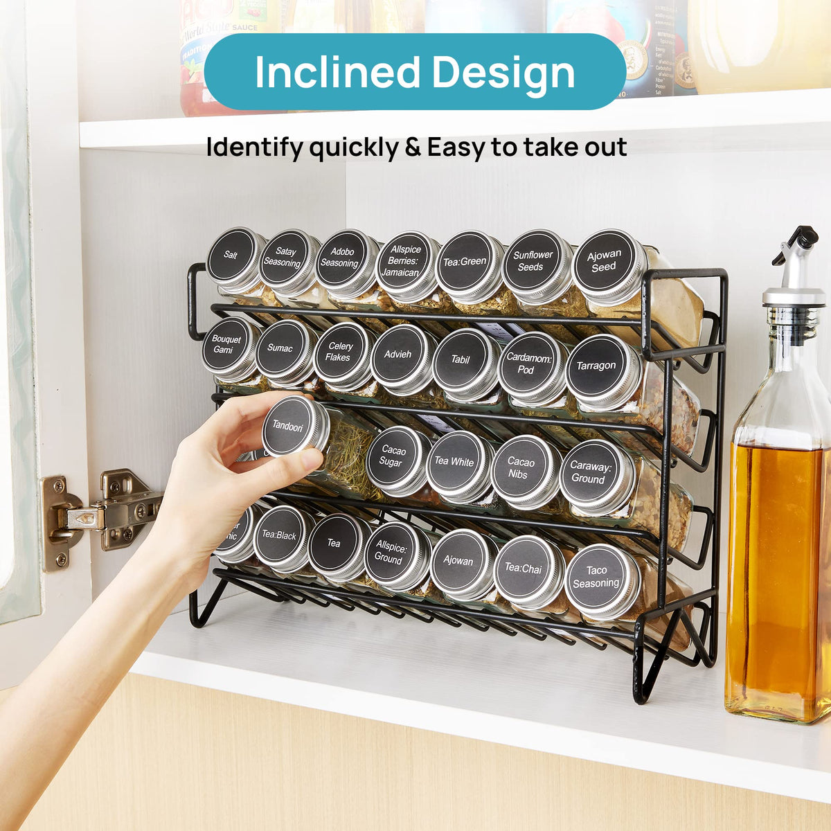 Vtopmart 4-Tier Spice Rack Organizer with 28 Jars
