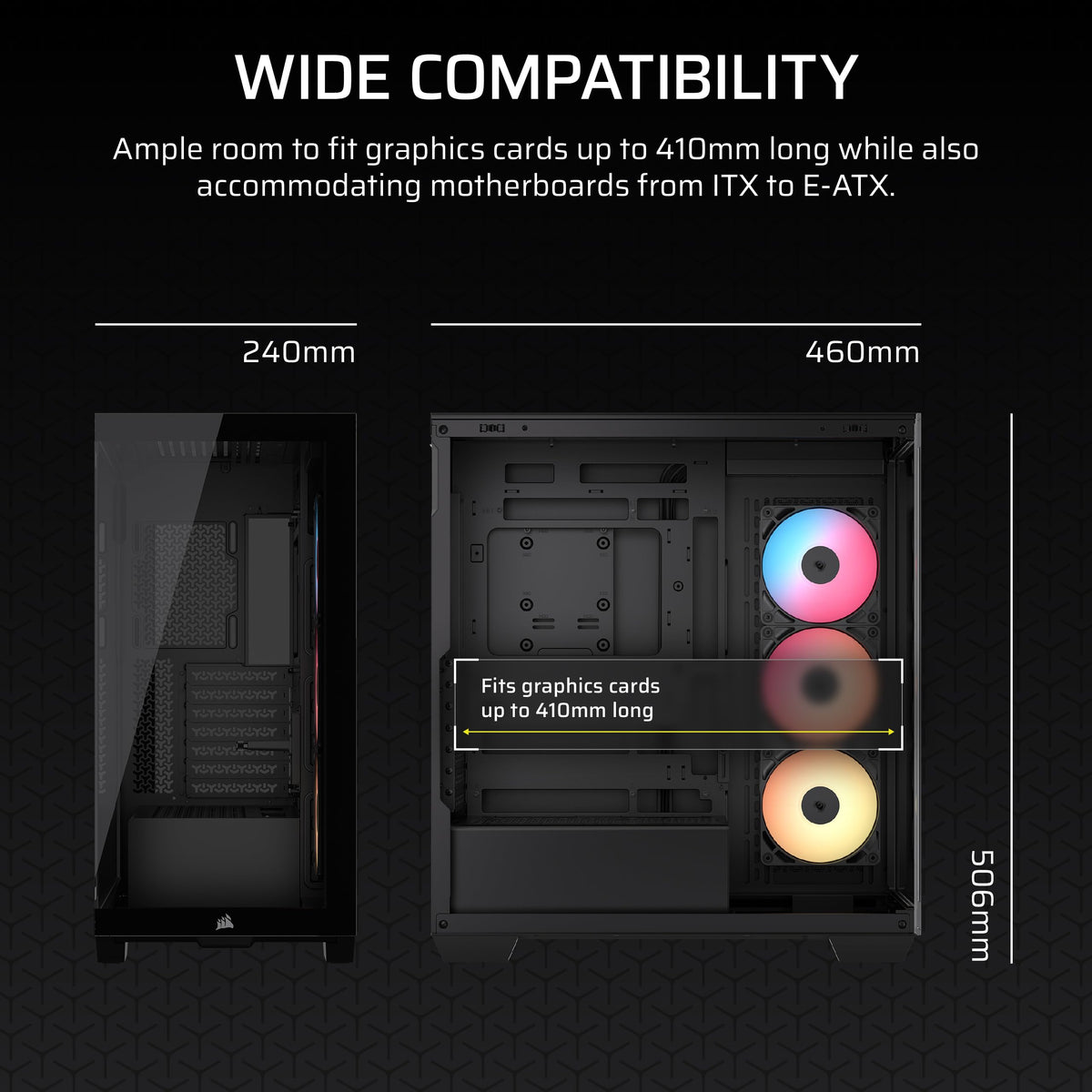 Corsair 3500X RS-R ARGB Mid-Tower PC Case, Black