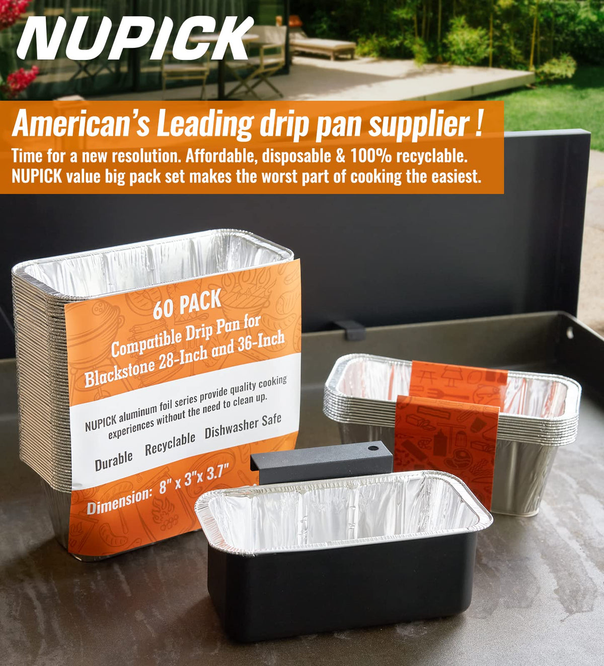 Nupick Grease Cup Liners for Blackstone Griddle, 40 Pack