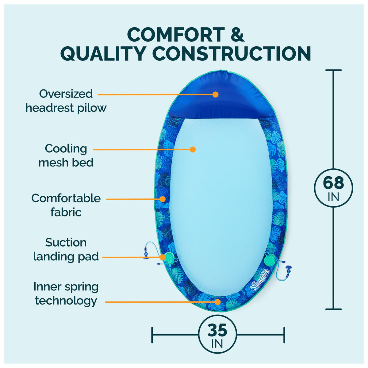 Swimways Elite Spring Float Hammock Pool Lounger