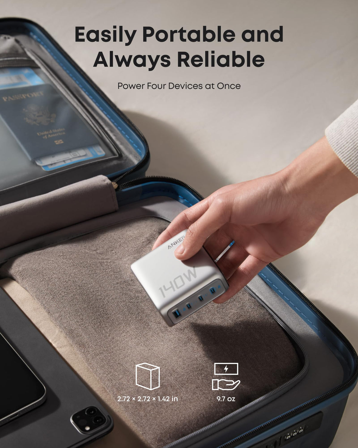Anker 140W USB C Laptop Charger, 4-Port GaN