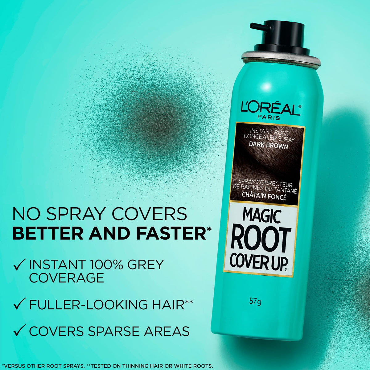 L'Oréal Paris Magic Root Cover Up Spray, Medium Brown, 2-Pack