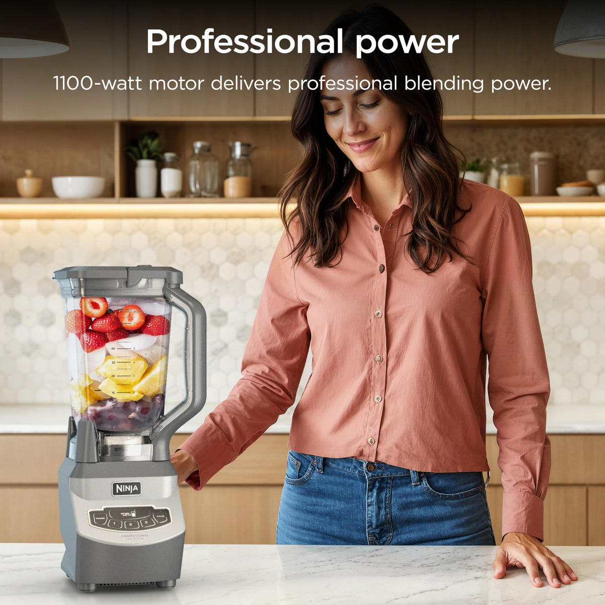 Ninja BL660C Professional 1100W Countertop Blender, Silver/Grey