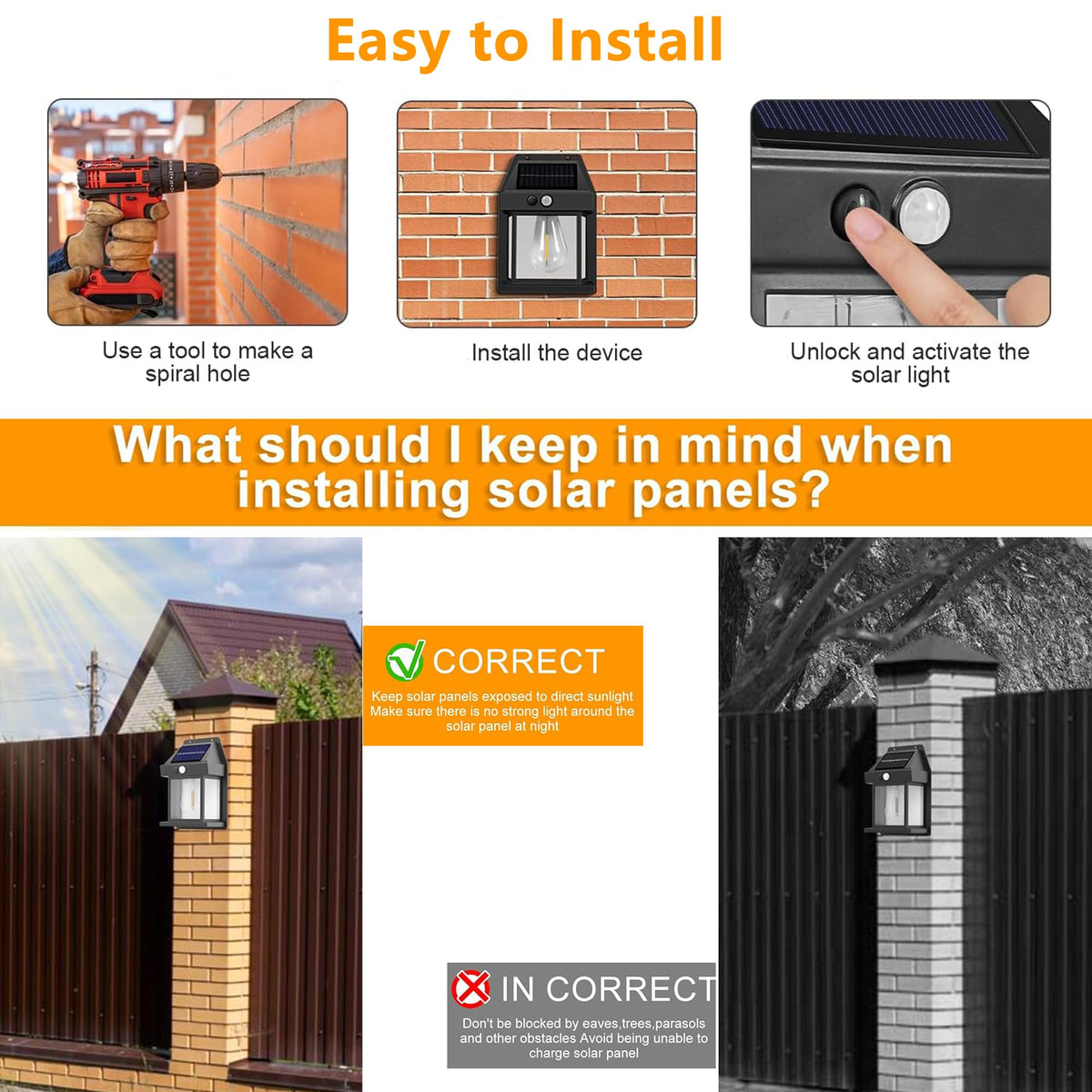 Joomer Solar Motion Sensor Wall Lights (4 Pack)