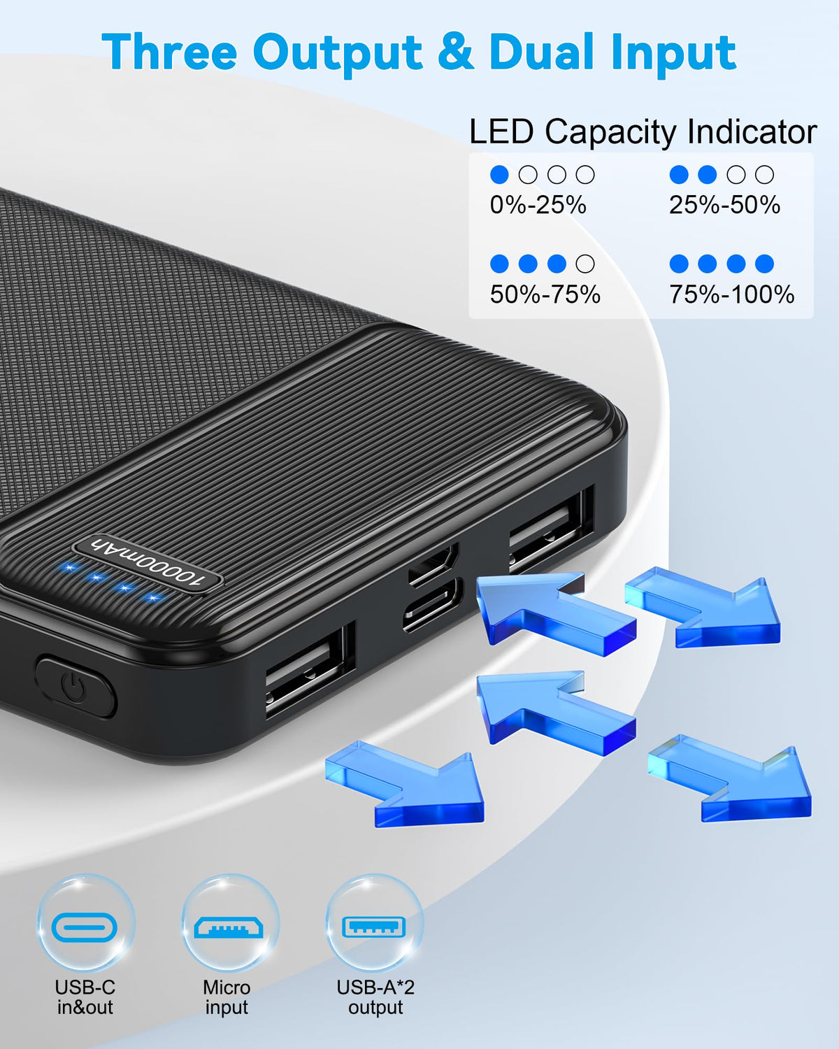 AsperX Power Bank, 10000mAh, 2-Pack