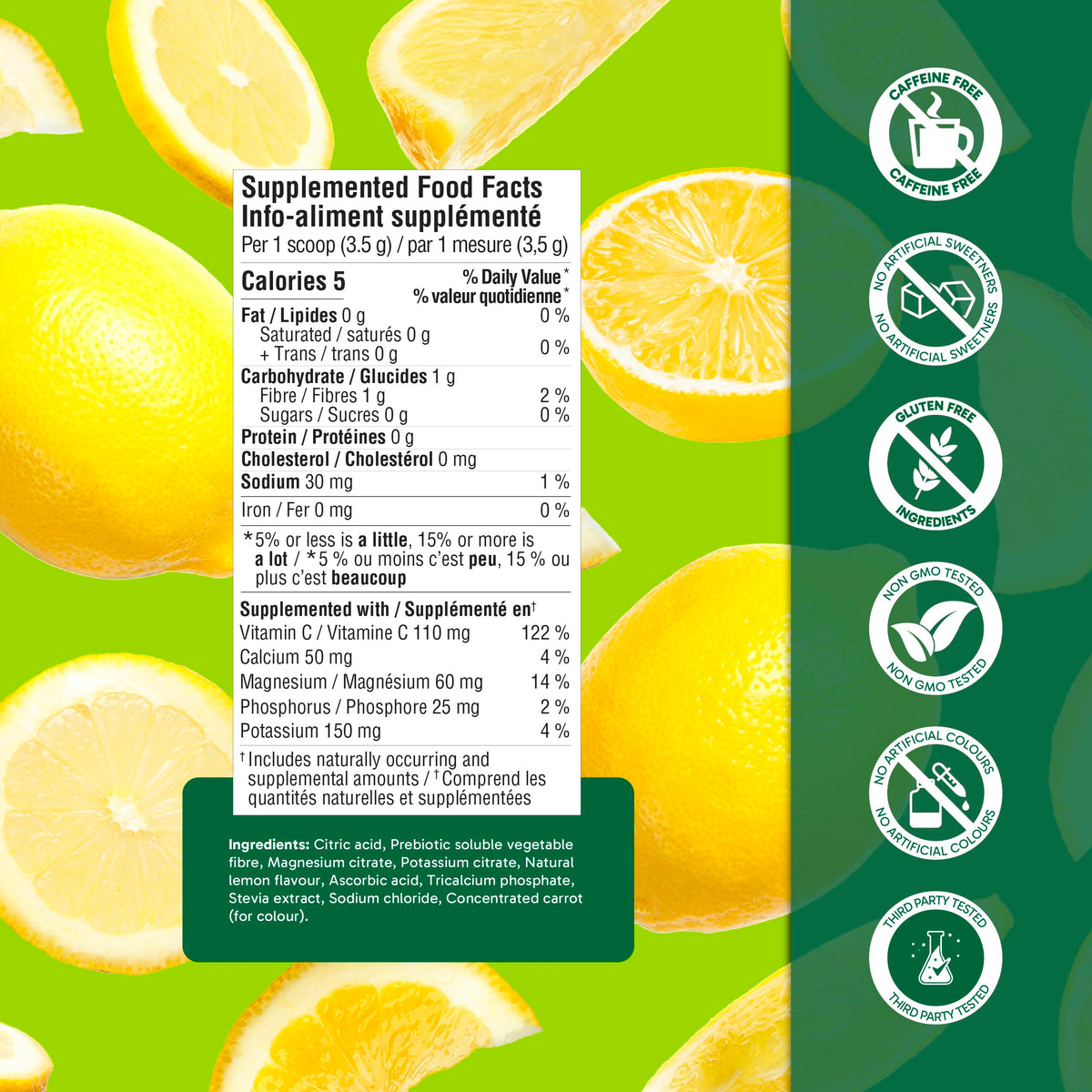 Organika Electrolytes Powder, Classic Lemonade, 210 g