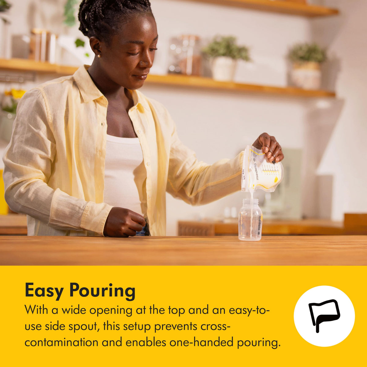 Medela Easy Pour Breast Milk Storage Bags, 210 ml, 100 Count