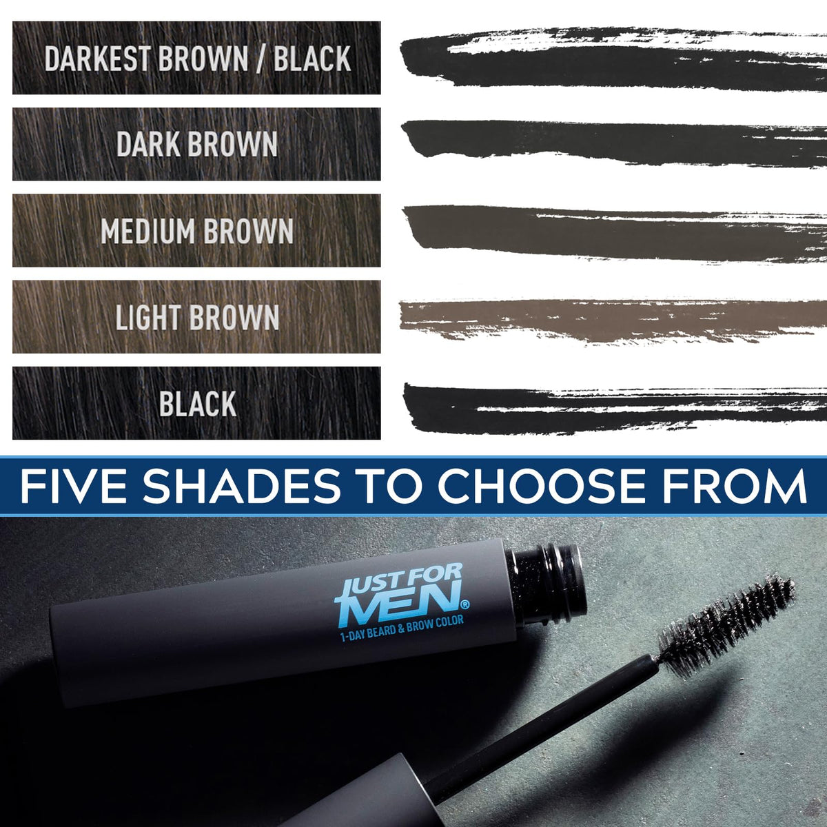 Just for Men 1-Day Beard and Brow Color, Black, 1 Count