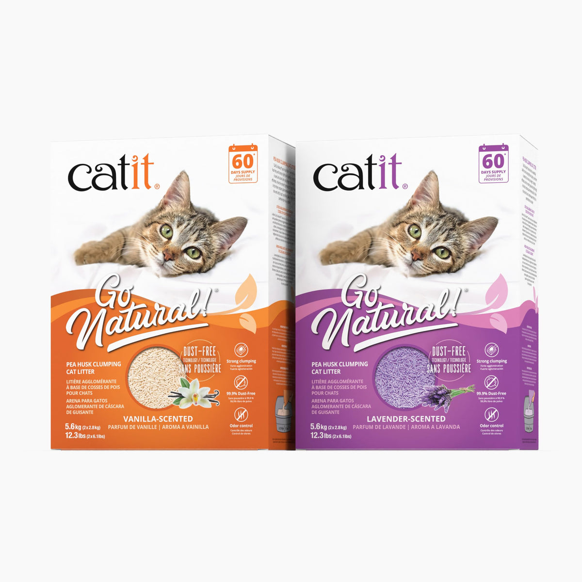 Catit Go Natural Pea Husk Clumping Cat Litter, Vanilla, 5.6 kg