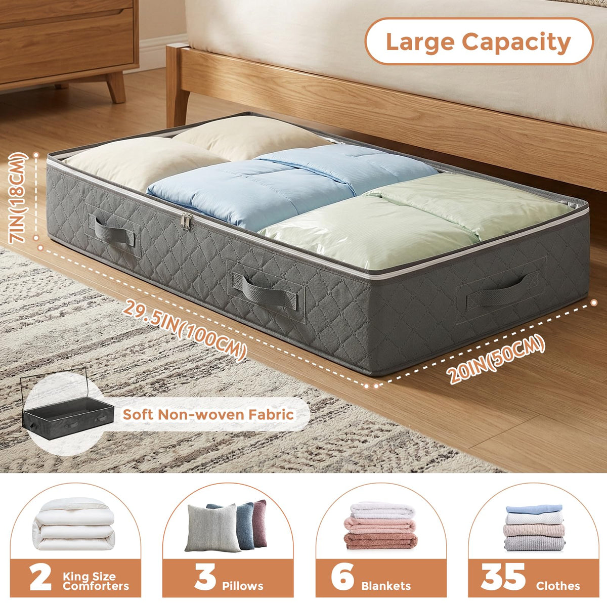 Budding Joy Foldable Under Bed Storage Containers, 90L