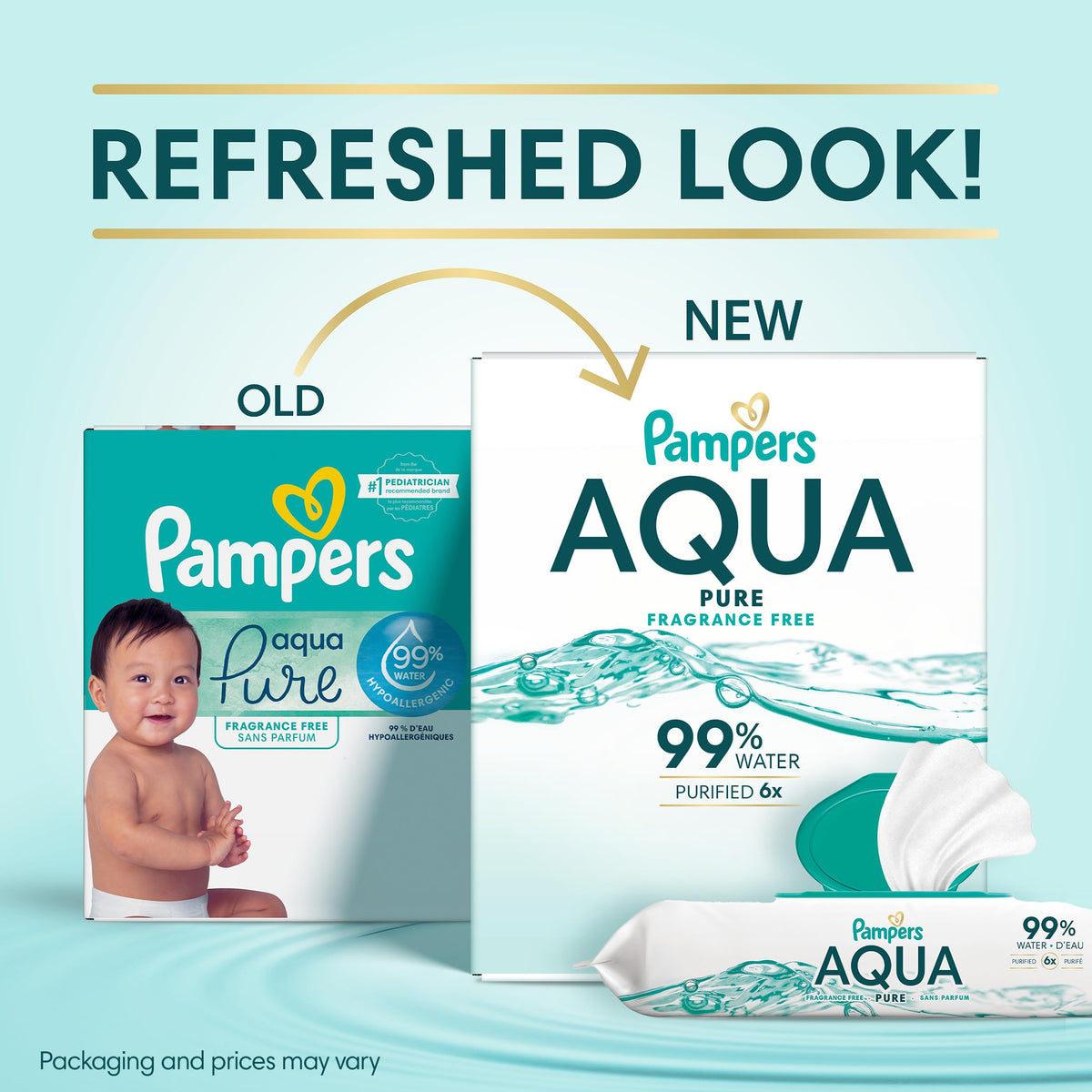 Pampers Aqua Pure Baby Wipes, Fragrance Free, 336 Count