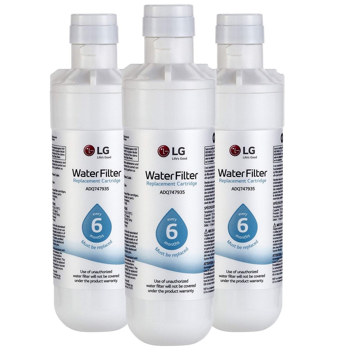 LG LT1000P3 Refrigerator Water Filter, 3-Pack