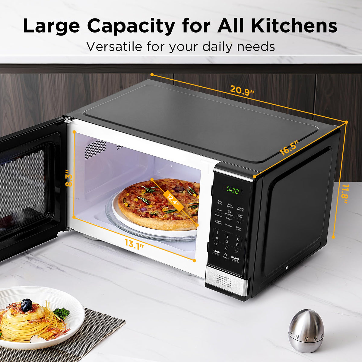 Black+Decker Digital Microwave Oven, Stainless Steel, 1.1 Cu Ft, 900W