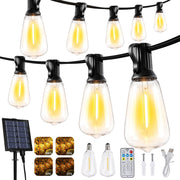 Lomotech Solar String Lights Outdoor, 50 ft, 17+2 LED Bulbs