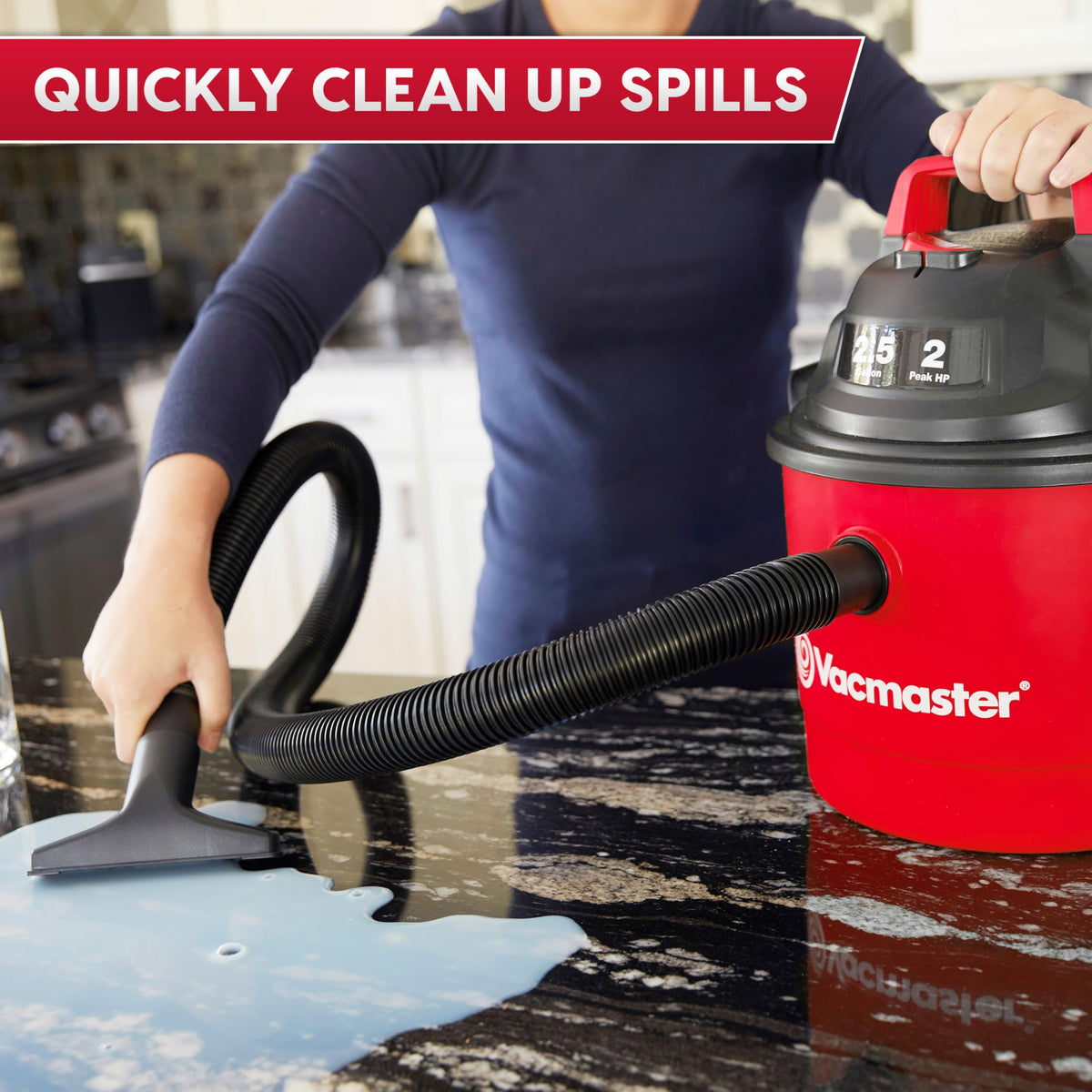 Vacmaster Red Edition VOM205P Wet Dry Shop Vacuum, 2.5 Gallon